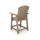 Cifa Outdoor Counter Height Stool Chair Set of 2 | Slatted Driftwood Brown