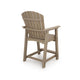 Cifa Outdoor Counter Height Stool Chair Set of 2 | Slatted Driftwood Brown