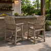 Cifa Outdoor Counter Height Stool Chair Set of 2 | Slatted Driftwood Brown