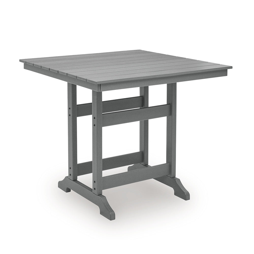 Ary Outdoor Couter Height Dining Table | Square Dark Gray Aluminum 42"
