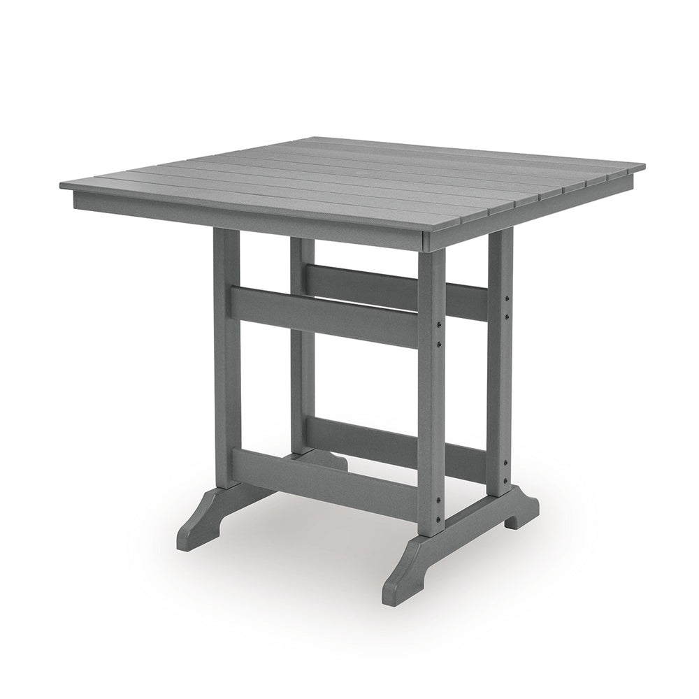 Ary Outdoor Couter Height Dining Table | Square Dark Gray Aluminum 42"