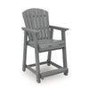 Ary Outdoor Counter Height Stool Chair Set of 2 | Slatted Frame Dark Gray