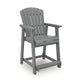 Ary Outdoor Counter Height Stool Chair Set of 2 | Slatted Frame Dark Gray