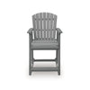 Ary Outdoor Counter Height Stool Chair Set of 2 | Slatted Frame Dark Gray