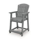 Ary Outdoor Counter Height Stool Chair Set of 2 | Slatted Frame Dark Gray