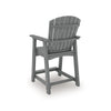 Ary Outdoor Counter Height Stool Chair Set of 2 | Slatted Frame Dark Gray