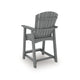 Ary Outdoor Counter Height Stool Chair Set of 2 | Slatted Frame Dark Gray