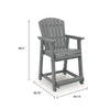 Ary Outdoor Counter Height Stool Chair Set of 2 | Slatted Frame Dark Gray
