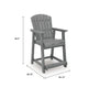 Ary Outdoor Counter Height Stool Chair Set of 2 | Slatted Frame Dark Gray