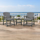 Ary Outdoor Counter Height Stool Chair Set of 2 | Slatted Frame Dark Gray