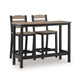 Lene 3pc Outdoor Set w Counter Table & 2 Barstool Chairs | Beige & Black