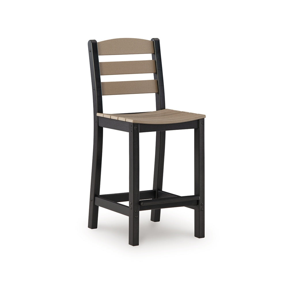 Lene 3pc Outdoor Set w Counter Table & 2 Barstool Chairs | Beige & Black