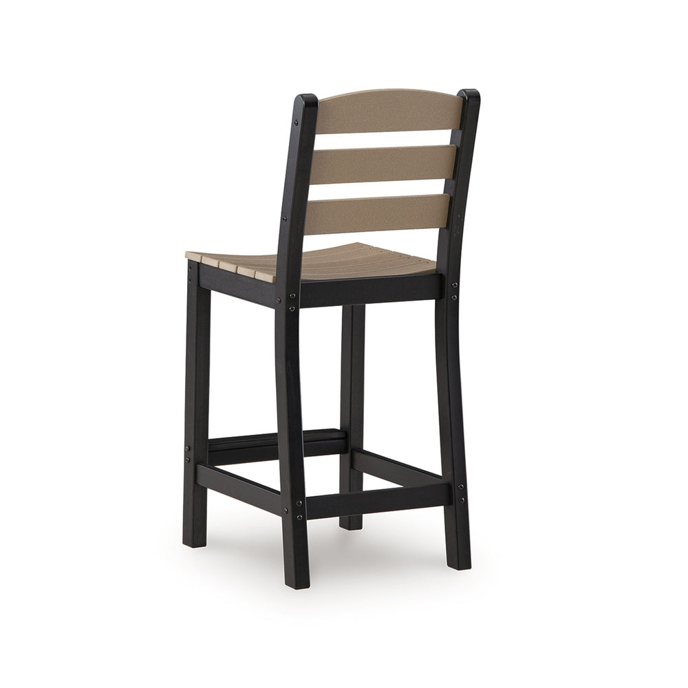 Lene 3pc Outdoor Set w Counter Table & 2 Barstool Chairs | Beige & Black