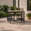 Lene 3pc Outdoor Set w Counter Table & 2 Barstool Chairs | Beige & Black