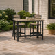 Lene 3pc Outdoor Set w Counter Table & 2 Barstool Chairs | Beige & Black