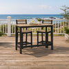 Lene 3pc Outdoor Set w Counter Table & 2 Barstool Chairs | Beige & Black