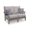 Covi Outdoor Loveseat w 2 Pillows | Foam Fill Nuvella Cushions | Gray 54"