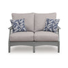 Covi Outdoor Loveseat w 2 Pillows | Foam Fill Nuvella Cushions | Gray 54"