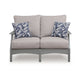 Covi Outdoor Loveseat w 2 Pillows | Foam Fill Nuvella Cushions | Gray 54"