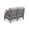 Covi Outdoor Loveseat w 2 Pillows | Foam Fill Nuvella Cushions | Gray 54"