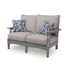 Covi Outdoor Loveseat w 2 Pillows | Foam Fill Nuvella Cushions | Gray 54"