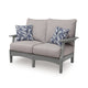Covi Outdoor Loveseat w 2 Pillows | Foam Fill Nuvella Cushions | Gray 54"