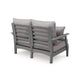 Covi Outdoor Loveseat w 2 Pillows | Foam Fill Nuvella Cushions | Gray 54"