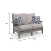 Covi Outdoor Loveseat w 2 Pillows | Foam Fill Nuvella Cushions | Gray 54"