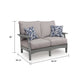 Covi Outdoor Loveseat w 2 Pillows | Foam Fill Nuvella Cushions | Gray 54"