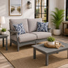 Covi Outdoor Loveseat w 2 Pillows | Foam Fill Nuvella Cushions | Gray 54"