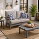 Covi Outdoor Loveseat w 2 Pillows | Foam Fill Nuvella Cushions | Gray 54"