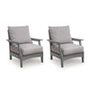 Covi Outdoor Lounge Chair Set of 2 | Foam Fill Nuvella Cushions | Gray