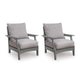 Covi Outdoor Lounge Chair Set of 2 | Foam Fill Nuvella Cushions | Gray