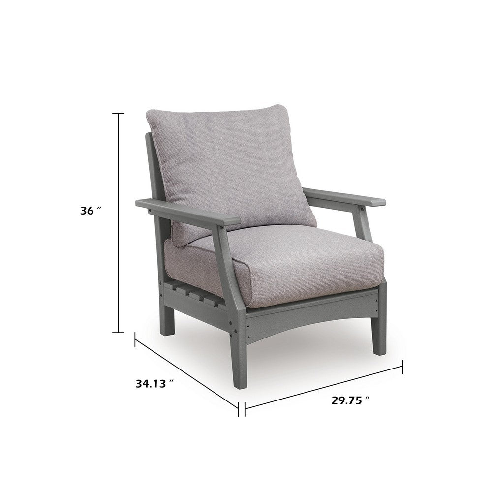 Covi Outdoor Lounge Chair Set of 2 | Foam Fill Nuvella Cushions | Gray