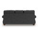 Cyrus Sofa w 2 Pillows | Roll Arms | Nailed Gray Faux Leather 92"