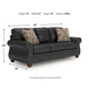 Cyrus Sofa w 2 Pillows | Roll Arms | Nailed Gray Faux Leather 92"