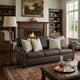 Fecy Sofa | 4 Pillows | Nailed Roll Arms | Umber Brown Faux Leather 98"