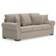 Mecy Oversize Sofa | 4 Pillows | Roll Arms | Heather Brown Chenille 101"