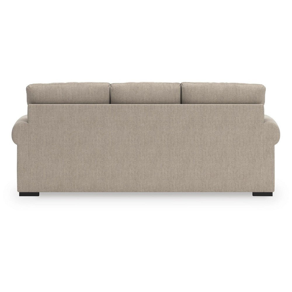 Mecy Oversize Sofa | 4 Pillows | Roll Arms | Heather Brown Chenille 101"