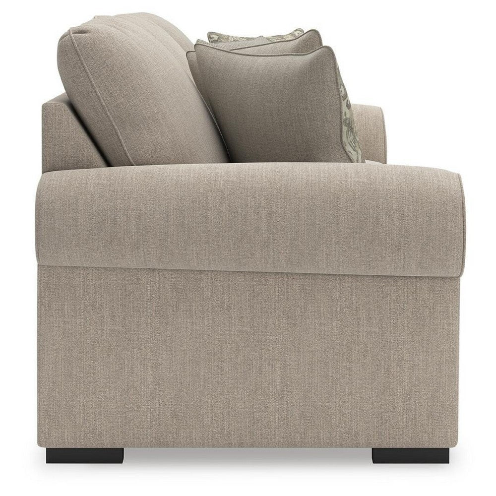 Mecy Oversize Sofa | 4 Pillows | Roll Arms | Heather Brown Chenille 101"