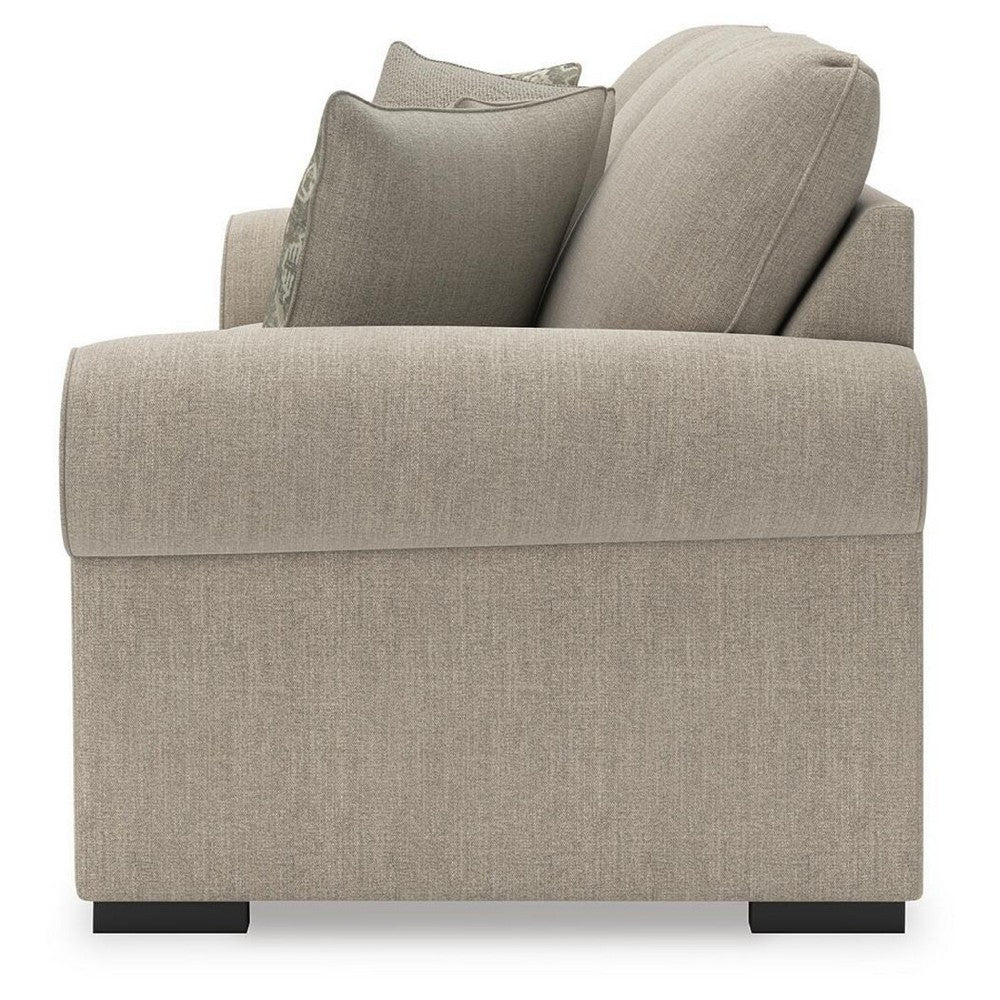 Mecy Oversize Sofa | 4 Pillows | Roll Arms | Heather Brown Chenille 101"