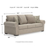 Mecy Oversize Sofa | 4 Pillows | Roll Arms | Heather Brown Chenille 101"