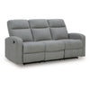 Lete Manual Recliner Sofa | 3 Seater | Foam Fill Gray Polyester 76"