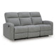 Lete Manual Recliner Sofa | 3 Seater | Foam Fill Gray Polyester 76"