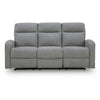 Lete Manual Recliner Sofa | 3 Seater | Foam Fill Gray Polyester 76"