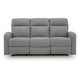 Lete Manual Recliner Sofa | 3 Seater | Foam Fill Gray Polyester 76"