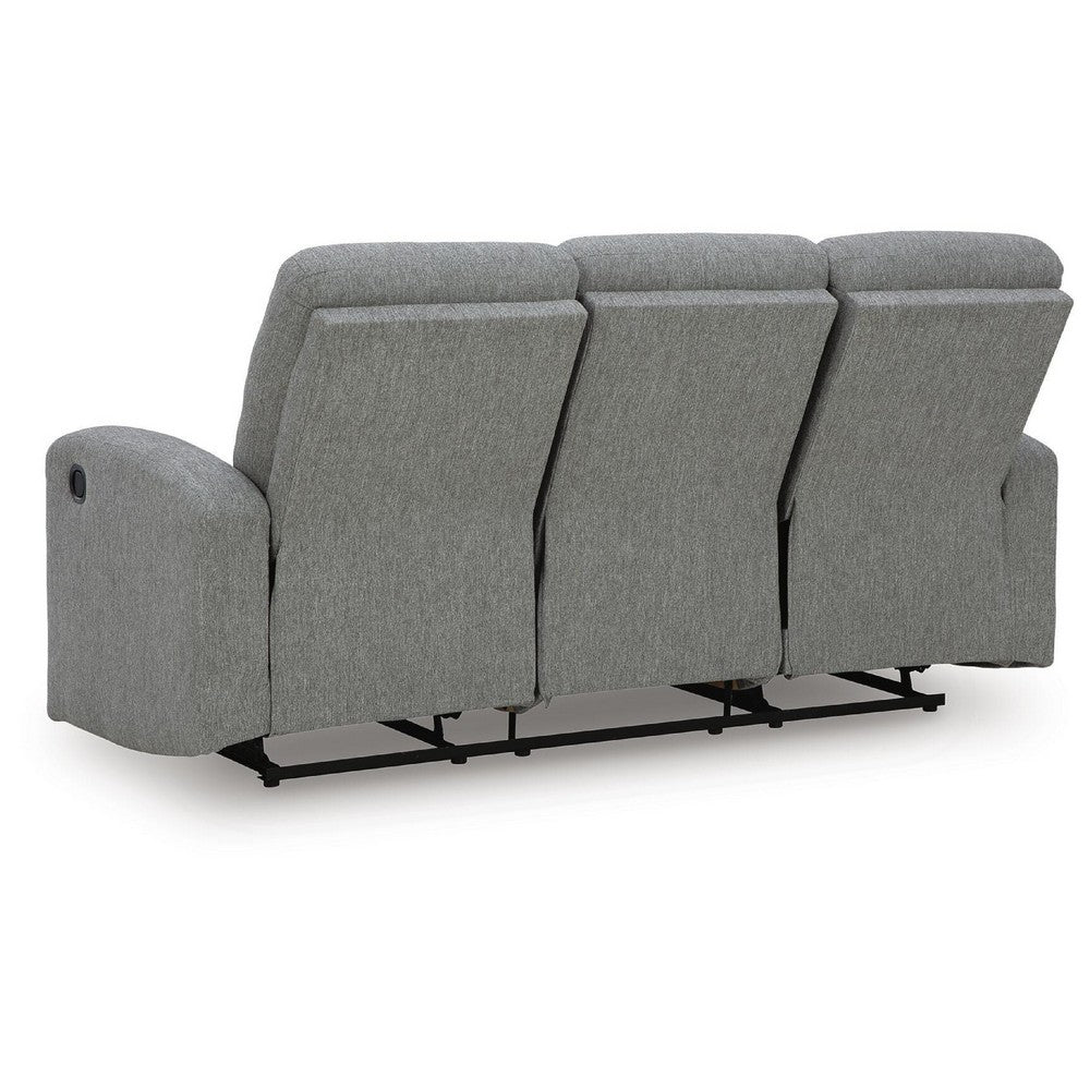 Lete Manual Recliner Sofa | 3 Seater | Foam Fill Gray Polyester 76"
