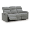 Lete Manual Recliner Sofa | 3 Seater | Foam Fill Gray Polyester 76"
