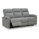Lete Manual Recliner Sofa | 3 Seater | Foam Fill Gray Polyester 76"