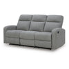 Lete Manual Recliner Sofa | 3 Seater | Foam Fill Gray Polyester 76"